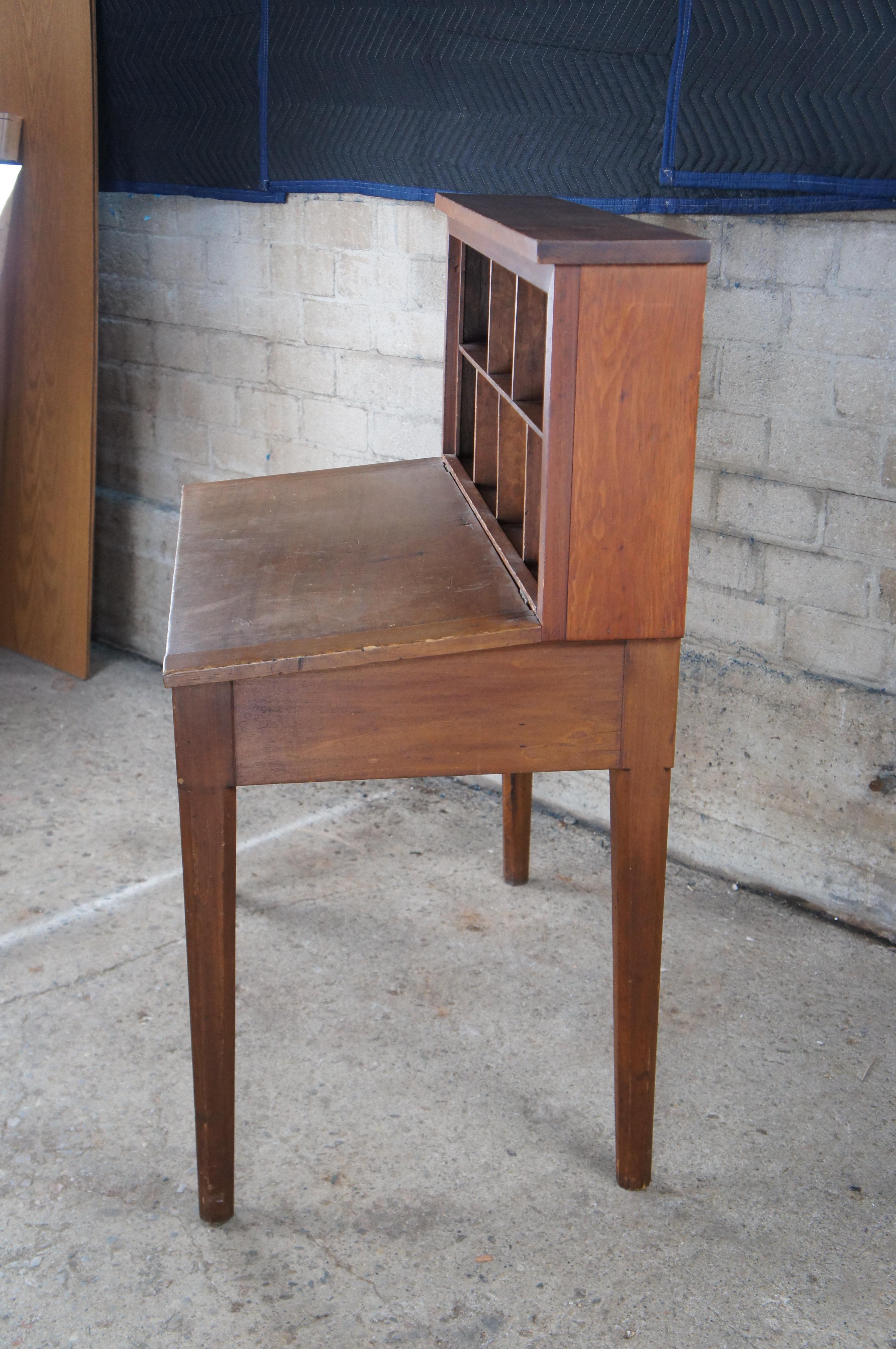 American Country Benchmade Pine Clerks Secretary Writing Desk Bookcase For Sale 5