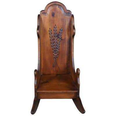 English Country Winged Pine Rocking Chair For Sale at 1stDibs | country ...