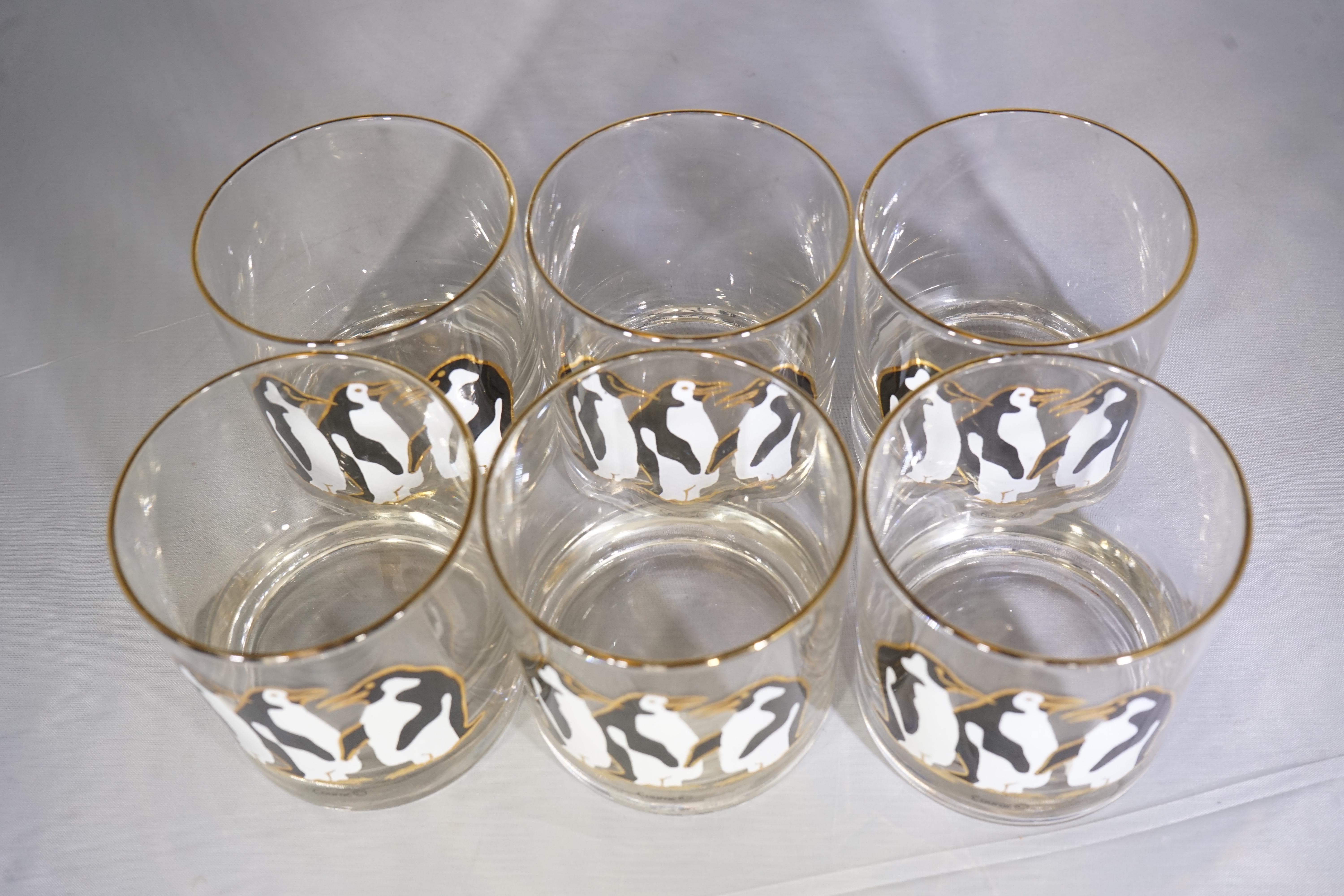 penguin drinking glass