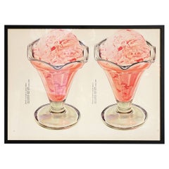 Vintage American Diner Advertising Designs 'Cherry Sundae', 1950s  Print