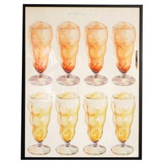 Vintage American Diner Advertising Designs, Malted Milkshakes, 1950s Print