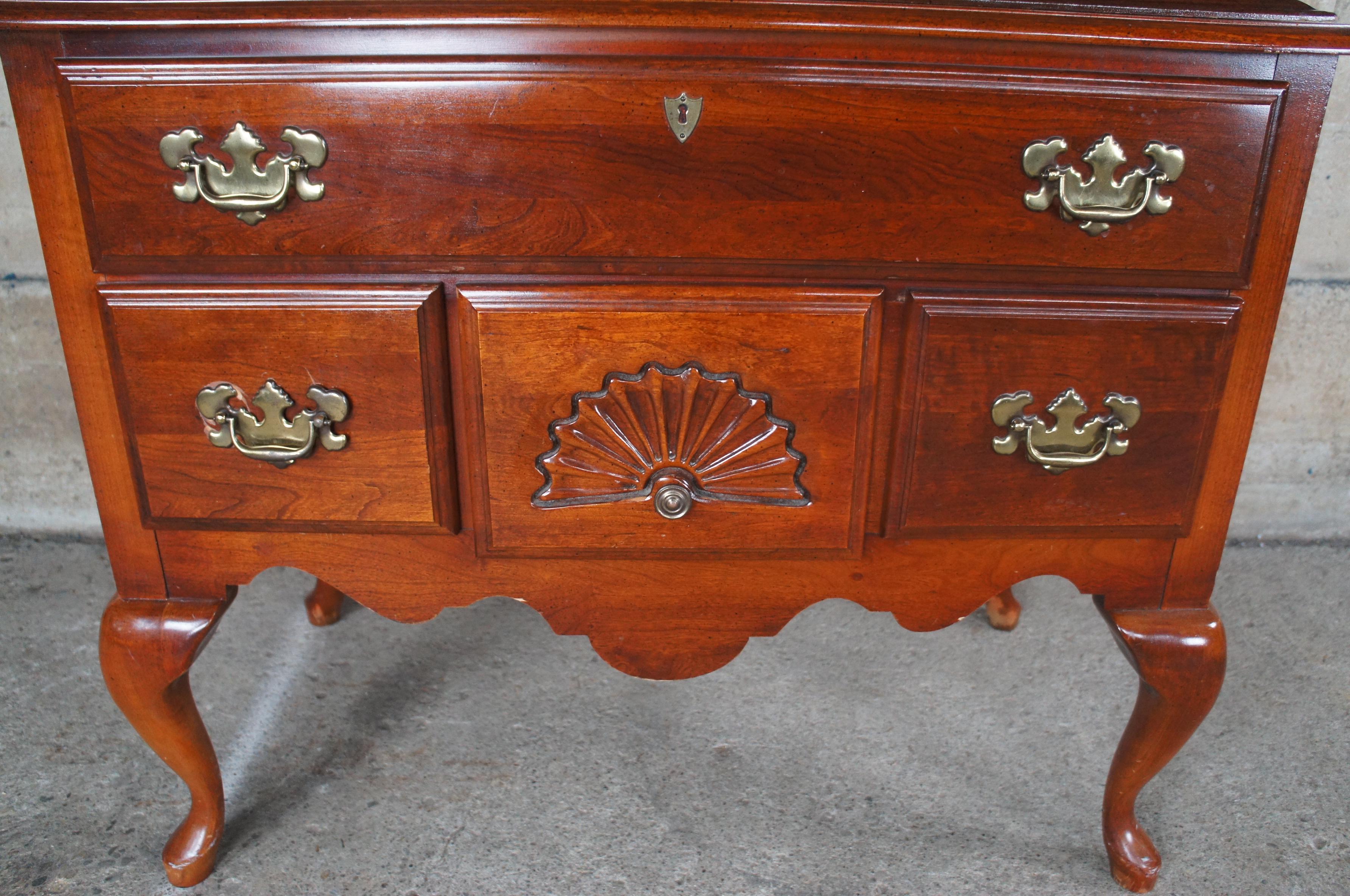 Vintage American Drew Cherry Queen Anne Highboy Tallboy Chest on Chest Dresser 3