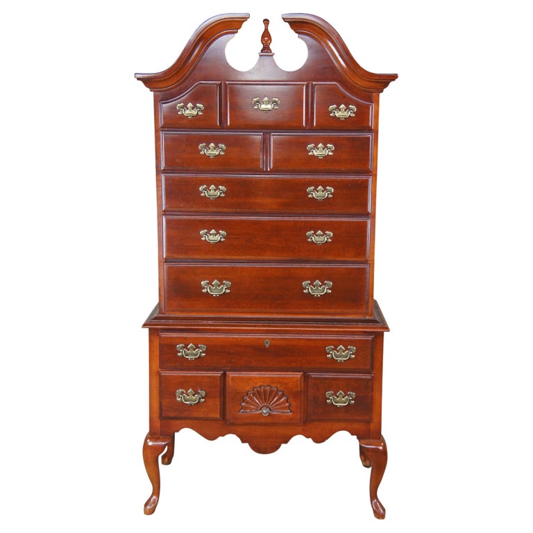 Vintage American Drew Cherry Queen Anne Highboy Tallboy Chest on Chest Dresser at 1stDibs | american drew highboy, queen anne dresser for sale, american drew highboy dresser Vintage American Drew Cherry Queen Anne Highboy Tallboy Chest on Chest Dresser at 1stDibs | american drew highboy, queen anne dresser for sale, american drew highboy dresser