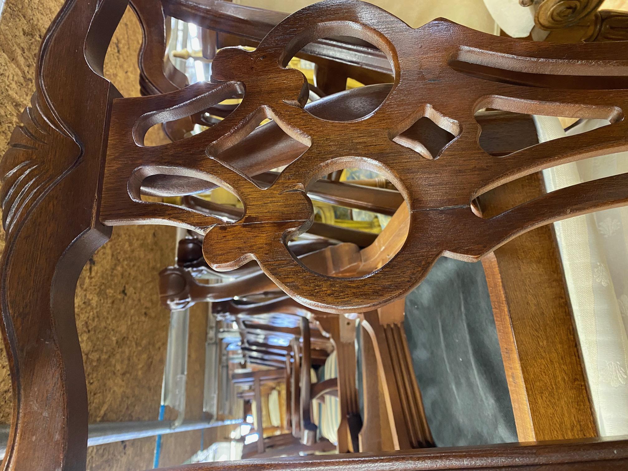Vintage American Drew Cherry Wood Chippendale Style Dining Chairs, Set of 6 9
