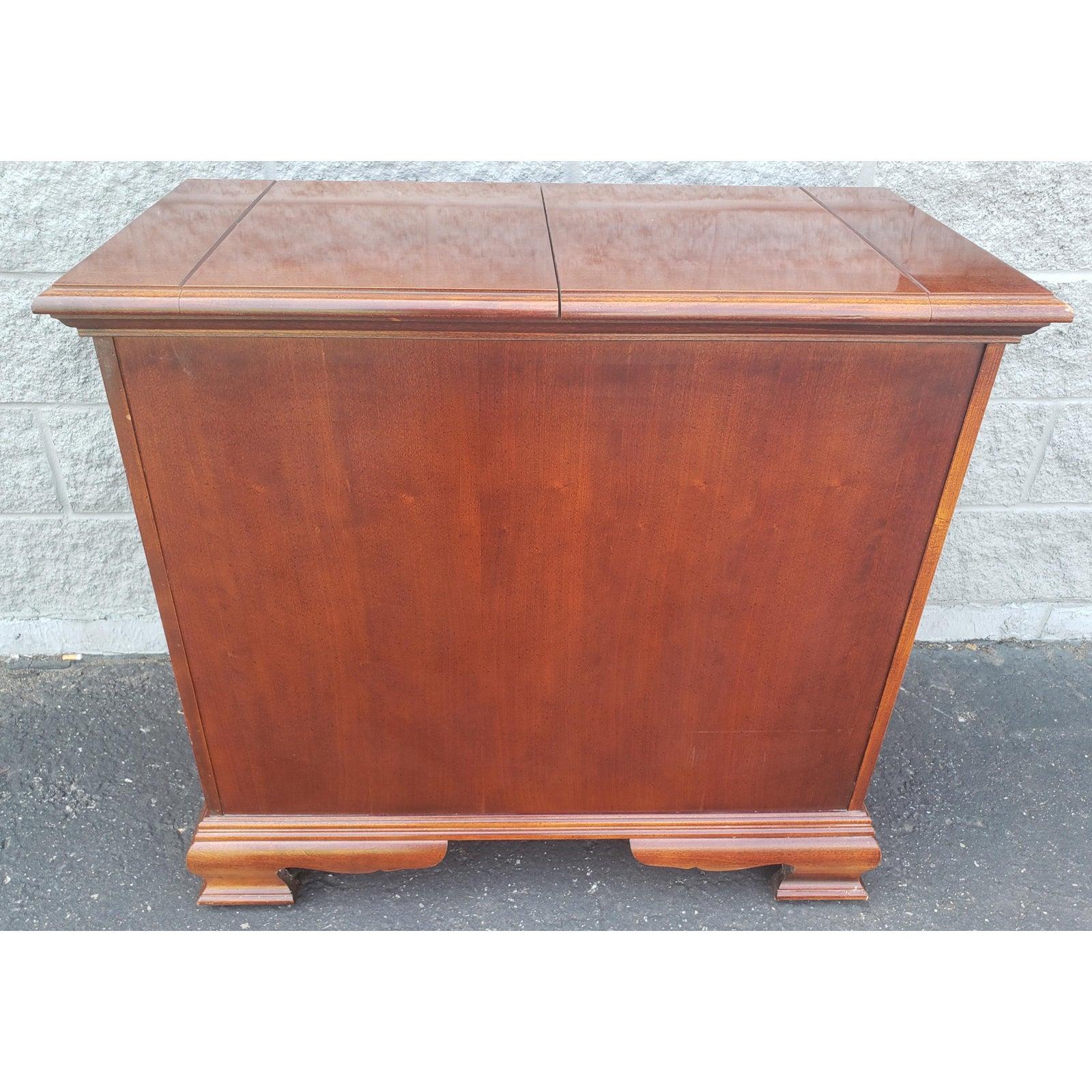 Vintage American Drew Solid Cherry Flip Top Buffet For Sale 1