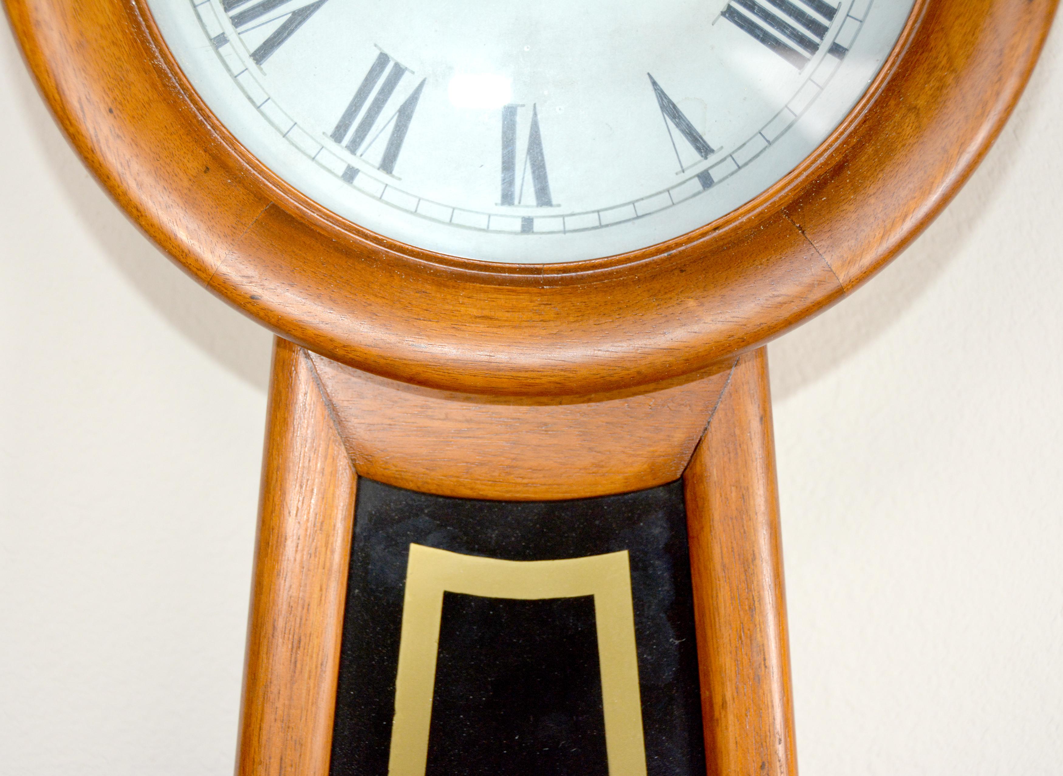 20ième siècle Horloge murale Banjo n° 4 de style américain E. Howard, à mouvement axé sur les poids en vente