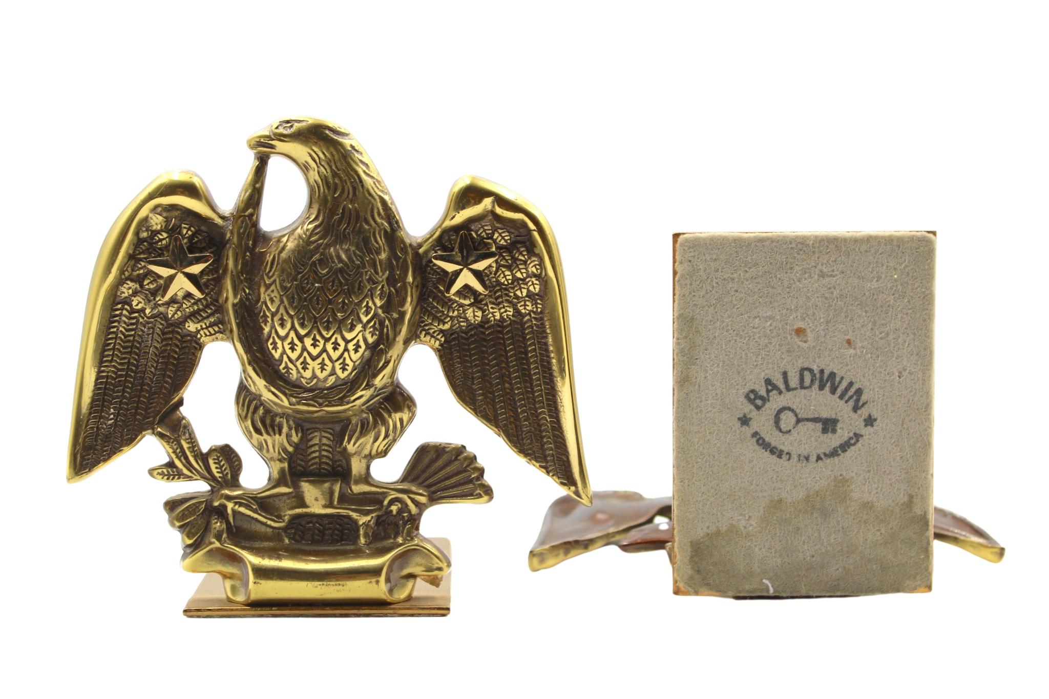 Vintage American Eagle Bookends by Baldwin Brass In Good Condition For Sale In Colorado Springs, CO