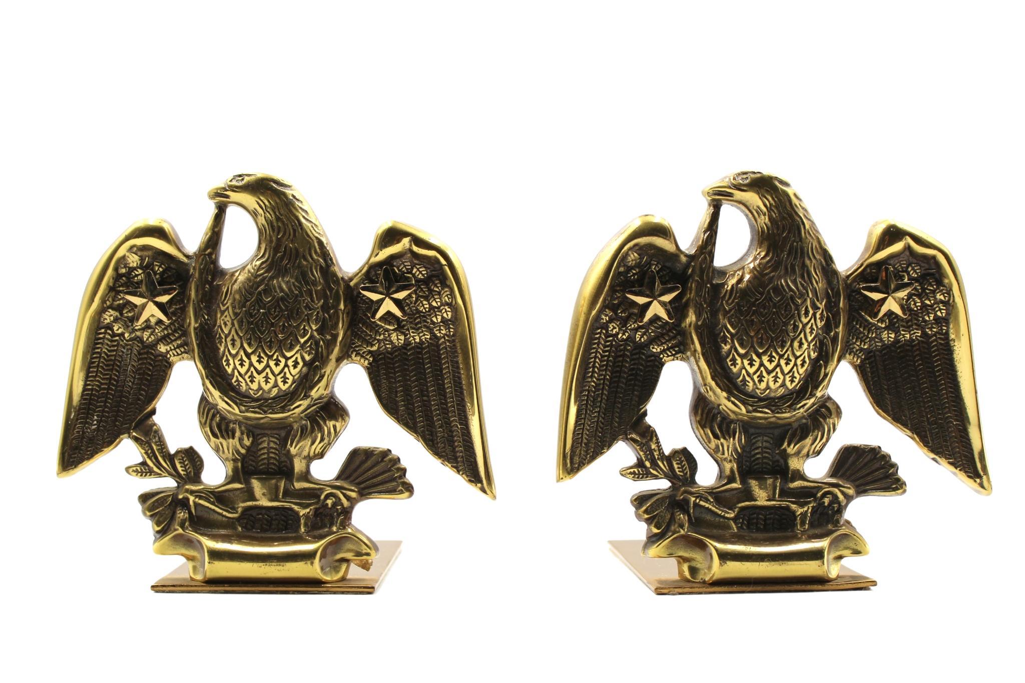 Vintage American Eagle Bookends by Baldwin Brass For Sale 2