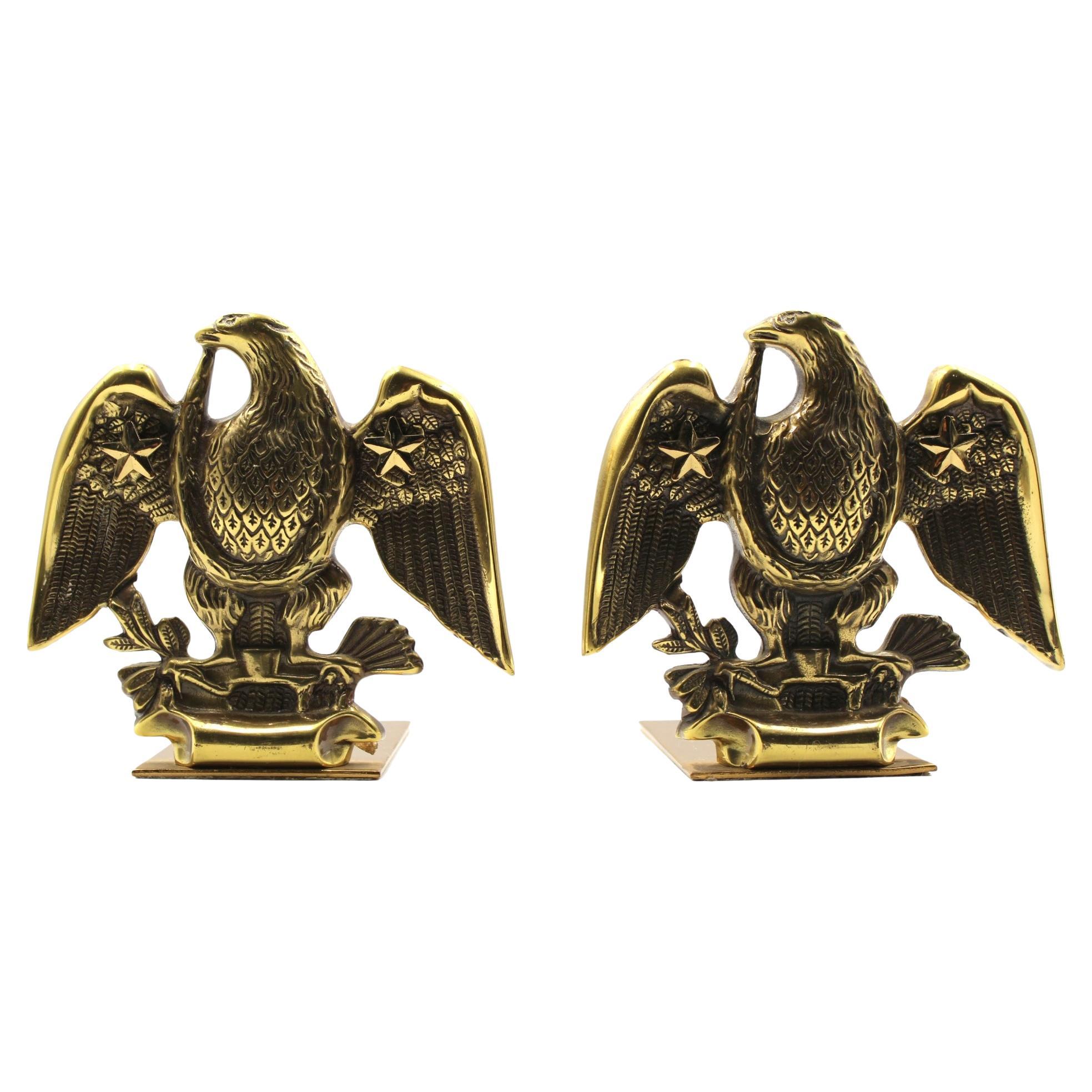 Vintage American Eagle Bookends by Baldwin Brass For Sale
