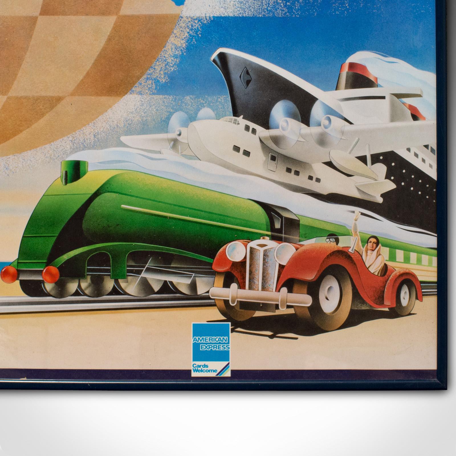 Vintage American Express Print, Enmarcado, Venta al por menor, Publicidad, Póster, Amex Estadounidense en venta