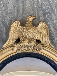 Vintage American Federal Giltwood Eagle Bullseye Convex Mirror