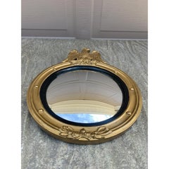 Vintage American Federal Giltwood Eagle Bullseye Convex Mirror