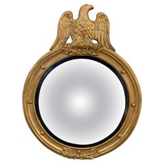 Vintage American Federal Giltwood Eagle Bullseye Convex Mirror