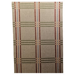 Vintage American Runner, Flat-Woven Wool, Geometric Stripe Pattern, 4' x 24'