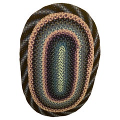 Vintage American Folk Art Braided Rug - RR7001