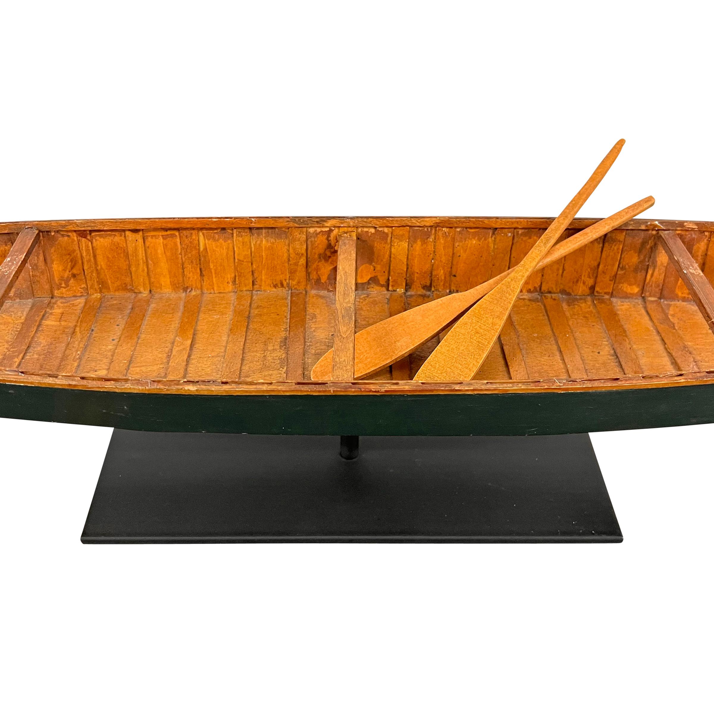 Vintage American Folk Art Canoe Mounted on Custom Stand 3