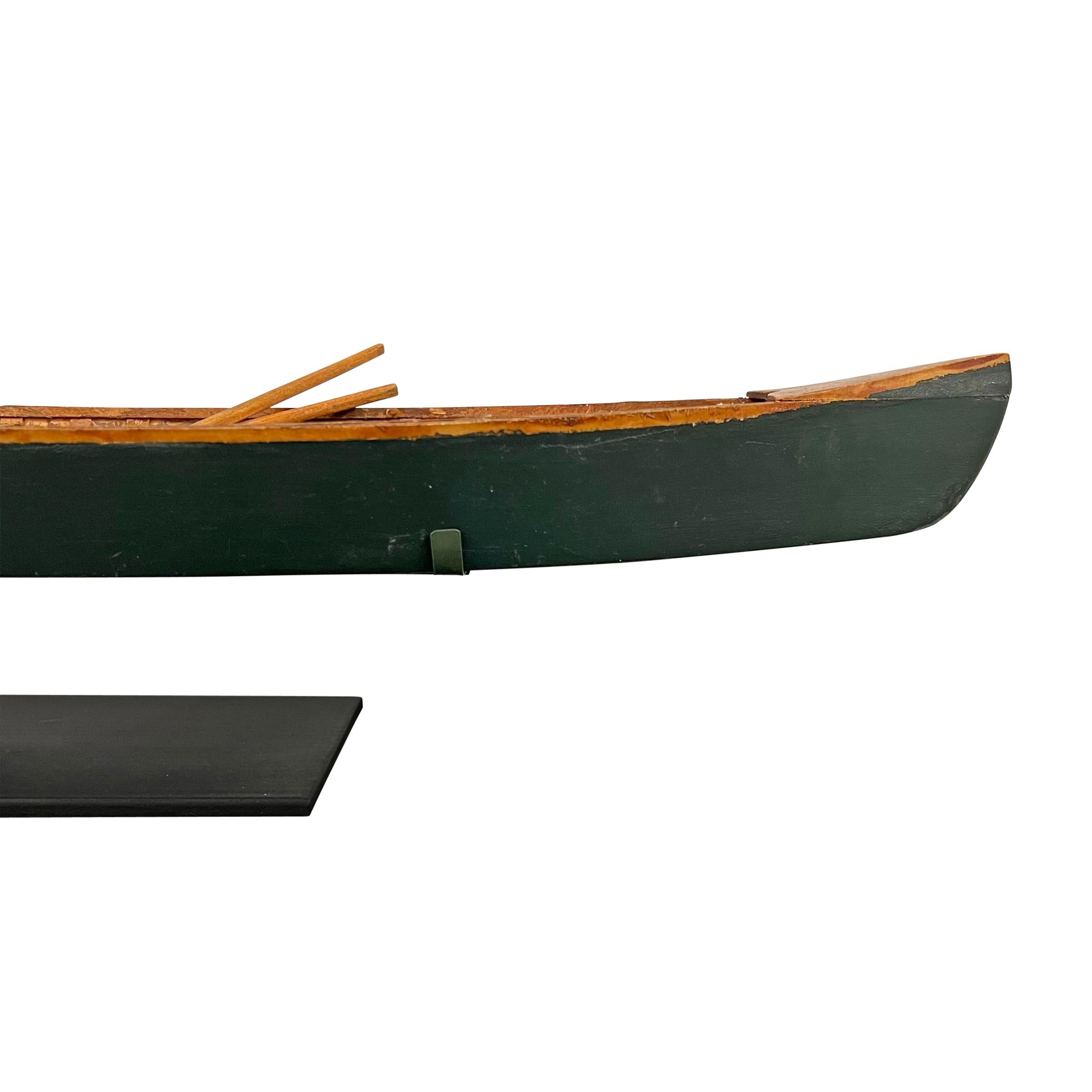 Vintage American Folk Art Canoe Mounted on Custom Stand 4