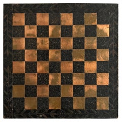 Amerikanisches Volkskunst-Schachbrett aus Kupfer, Vintage