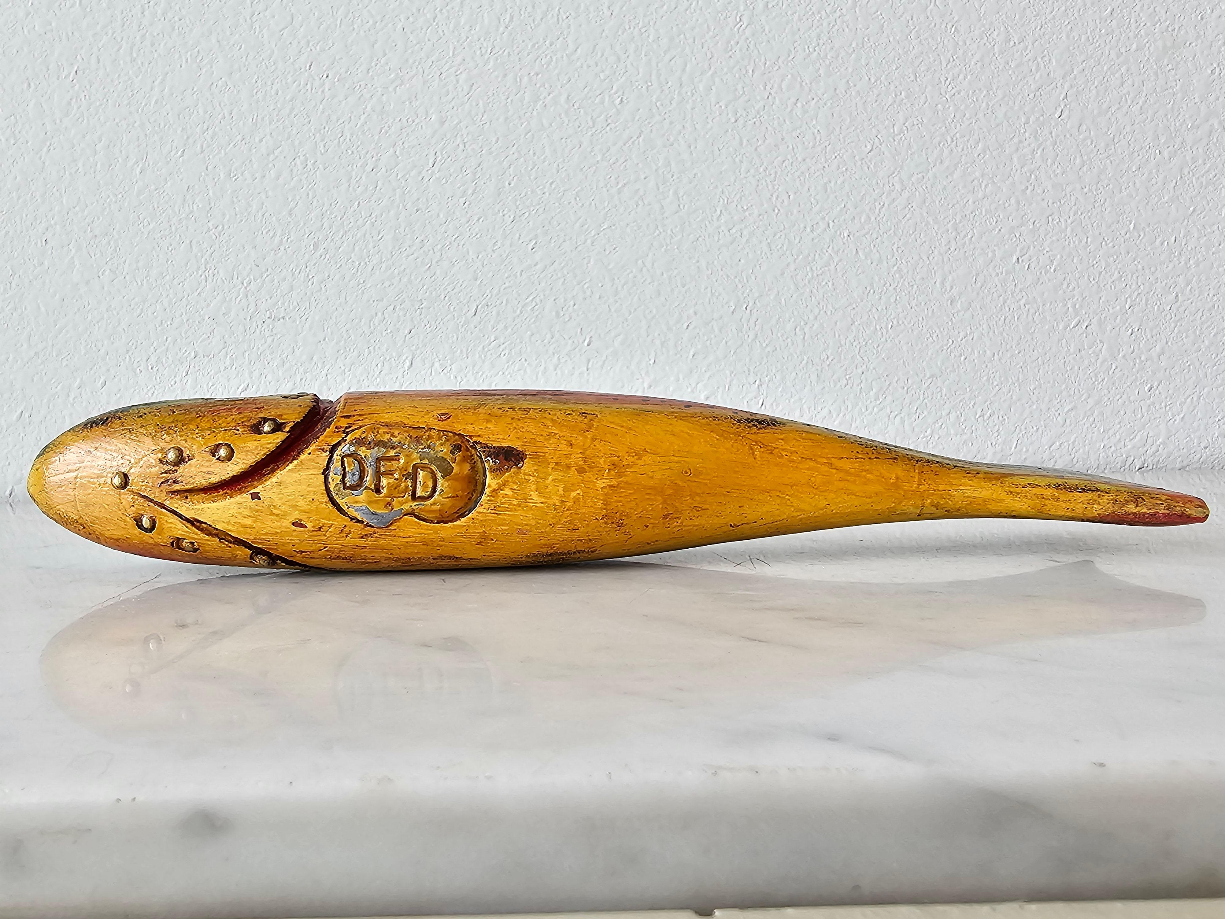 Vintage American Folk Art Duluth Fish Decoy Dfd Signed Carved Painted Trout 8