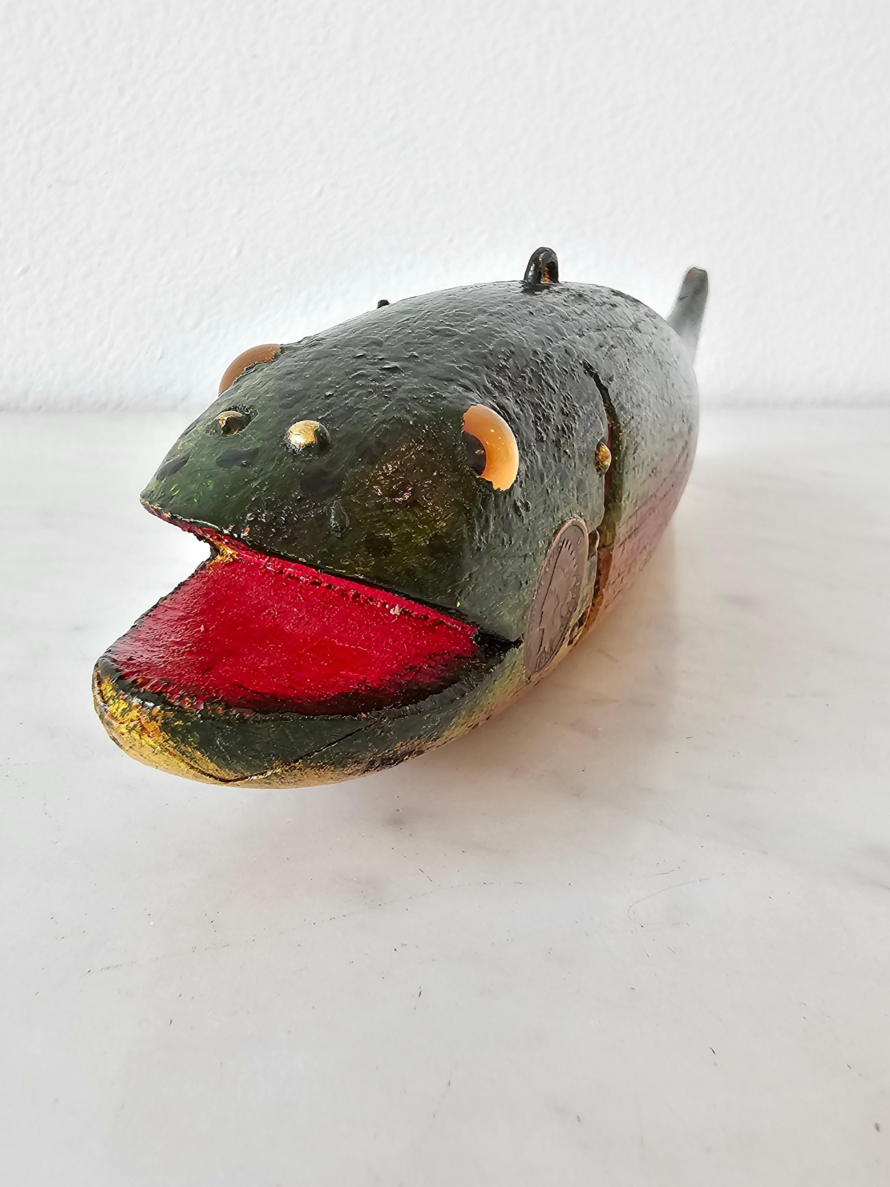 Vintage American Folk Art Duluth Fish Decoy Dfd Signed Carved Painted Trout 1