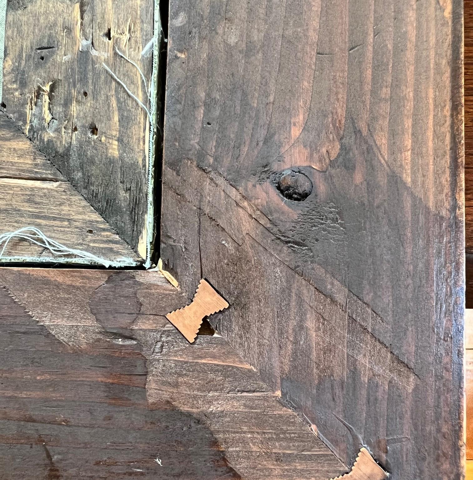 Amerikanisches gerahmtes Vintage-Ölgemälde auf Leinwand – Junge mit einem Spielzeugboot, signiert Trevor James, Vintage im Angebot 5