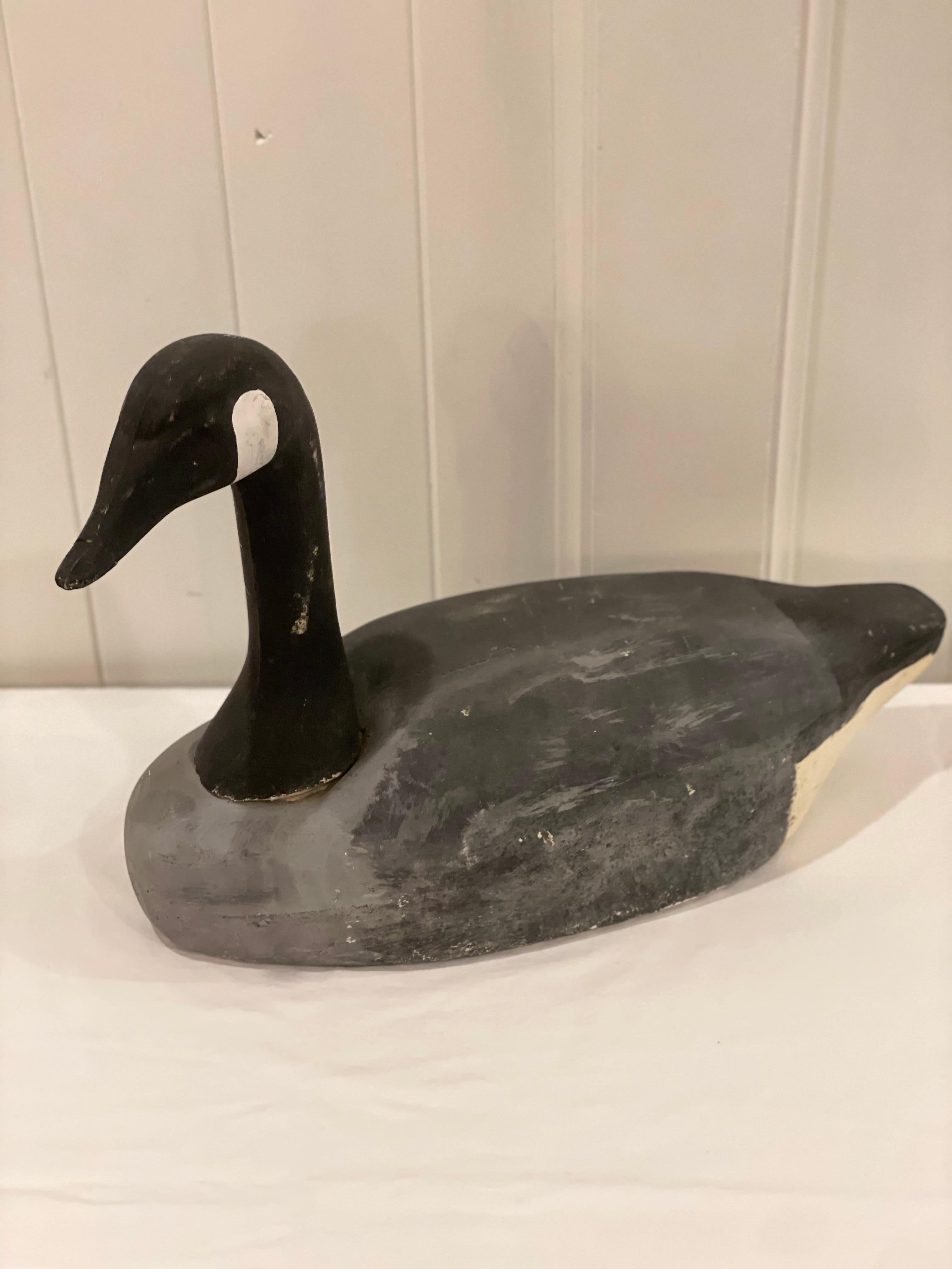 Vintage American Hand Painted Long Neck Goose Decoy For Sale 7