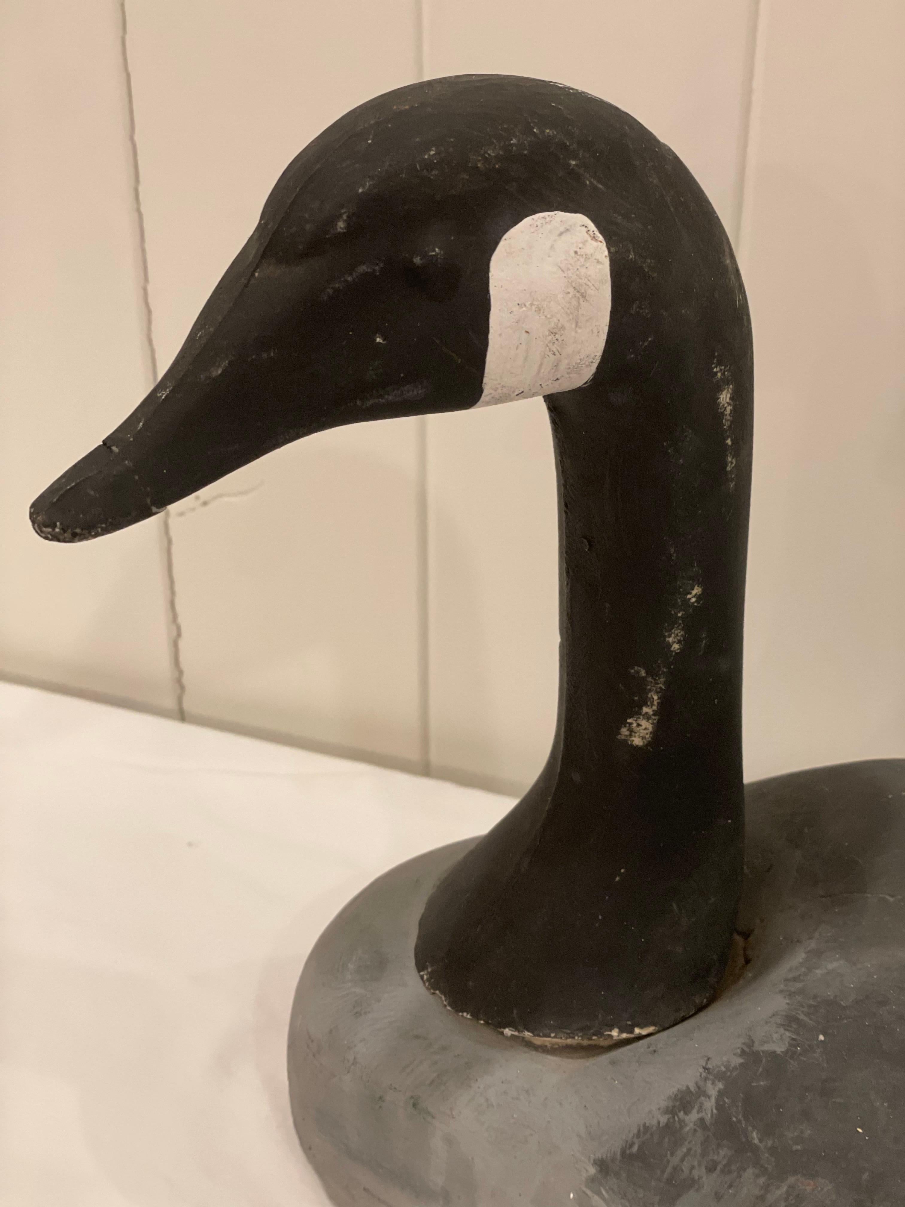 Vintage American Hand Painted Long Neck Goose Decoy For Sale 1