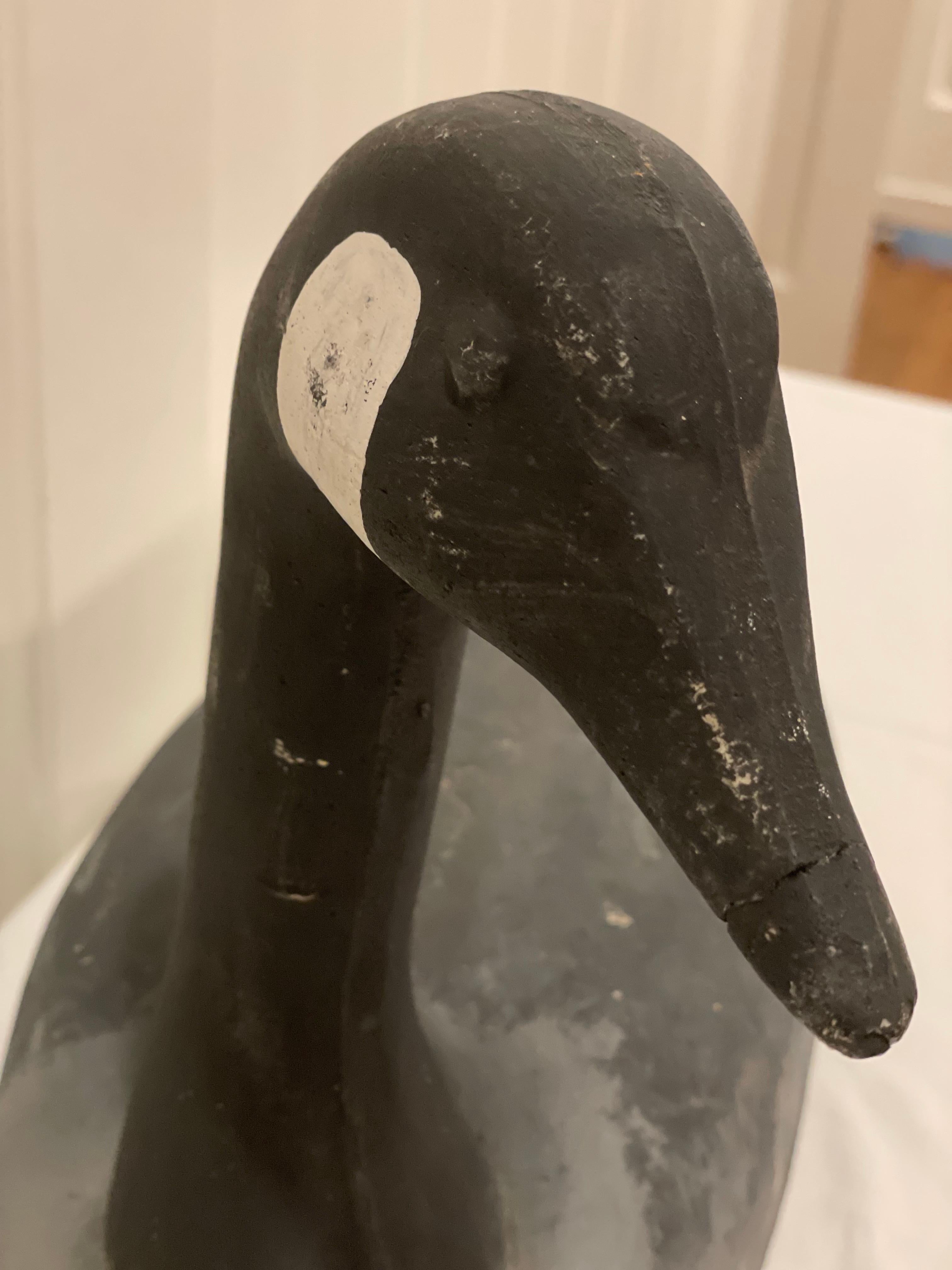 Vintage American Hand Painted Long Neck Goose Decoy For Sale 2