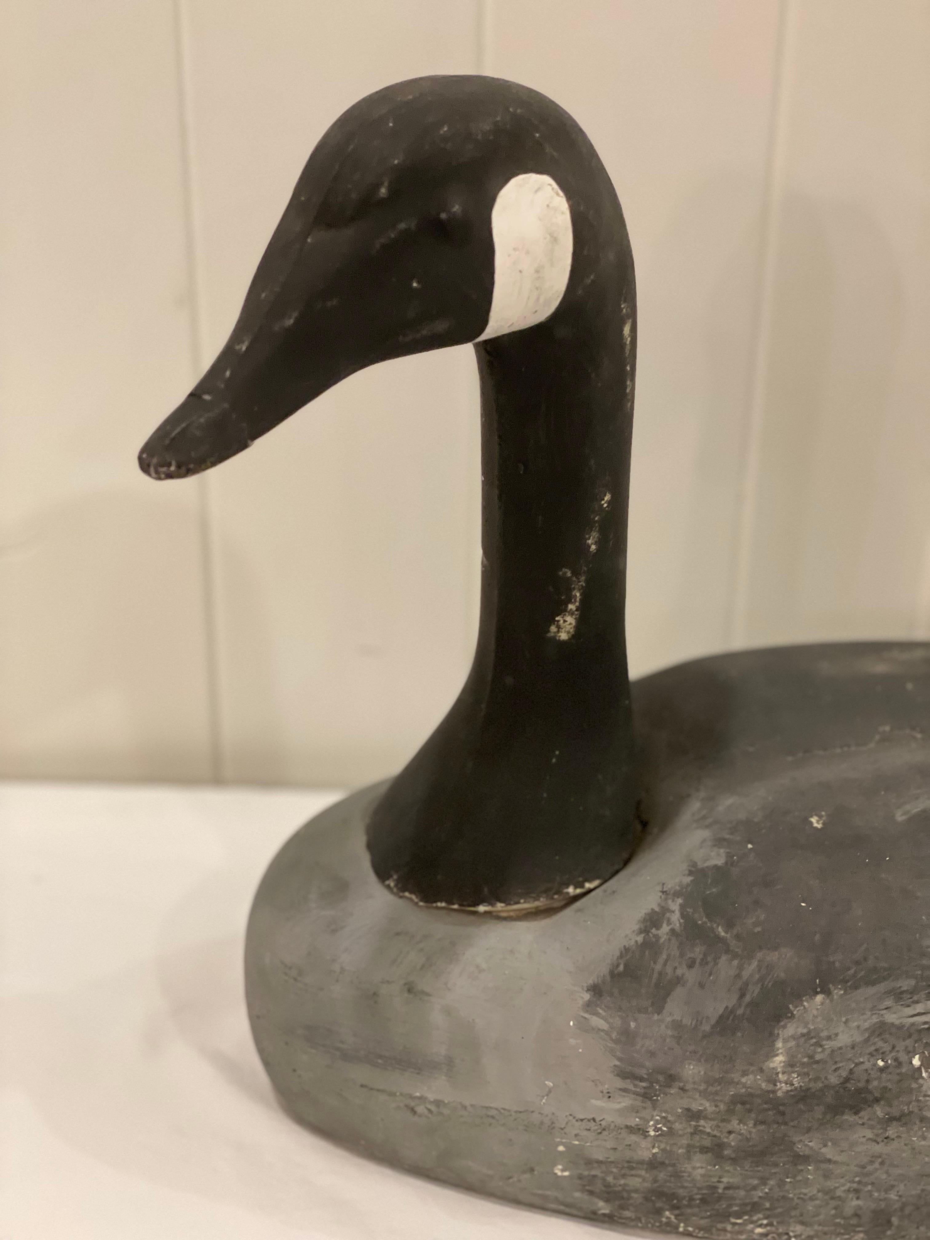 Vintage American Hand Painted Long Neck Goose Decoy For Sale 3