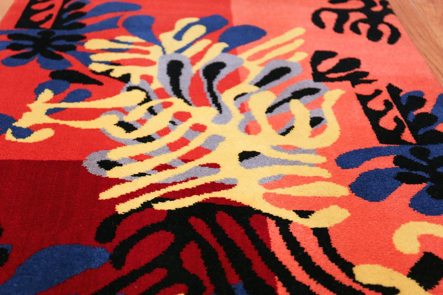 Mid-Century Modern Vintage American Henri Matisse Mimosa Rug. Size: 3 ft x 4 ft 10 in
