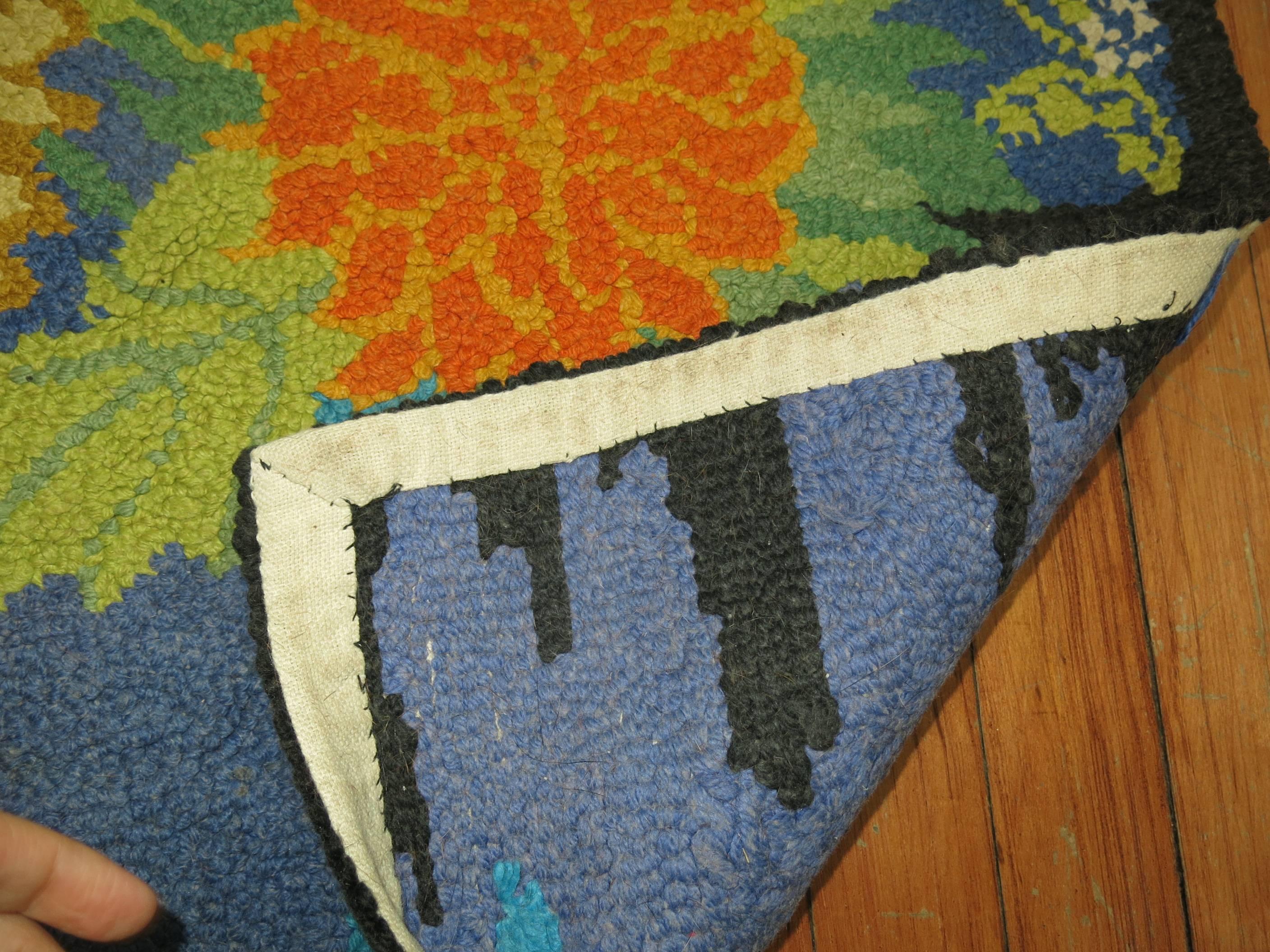 Country Vintage American Hooked Mat Size Rug