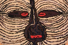 Vintage American Hooked Round Rug By Alice Black 2 ft x 2 ft