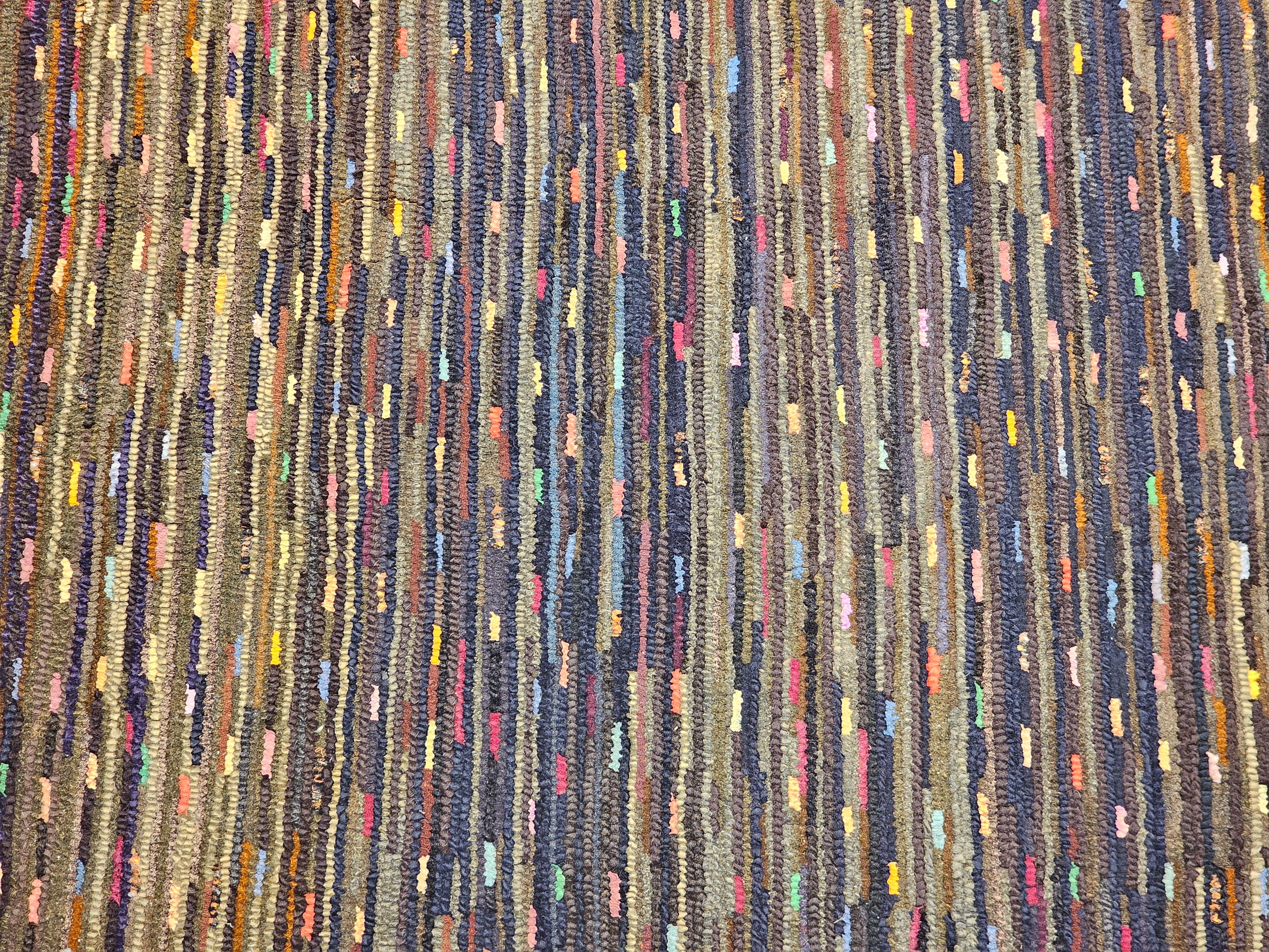 Vintage American Hand Hooked Area Rug in Allover Geometric Pattern For Sale 1
