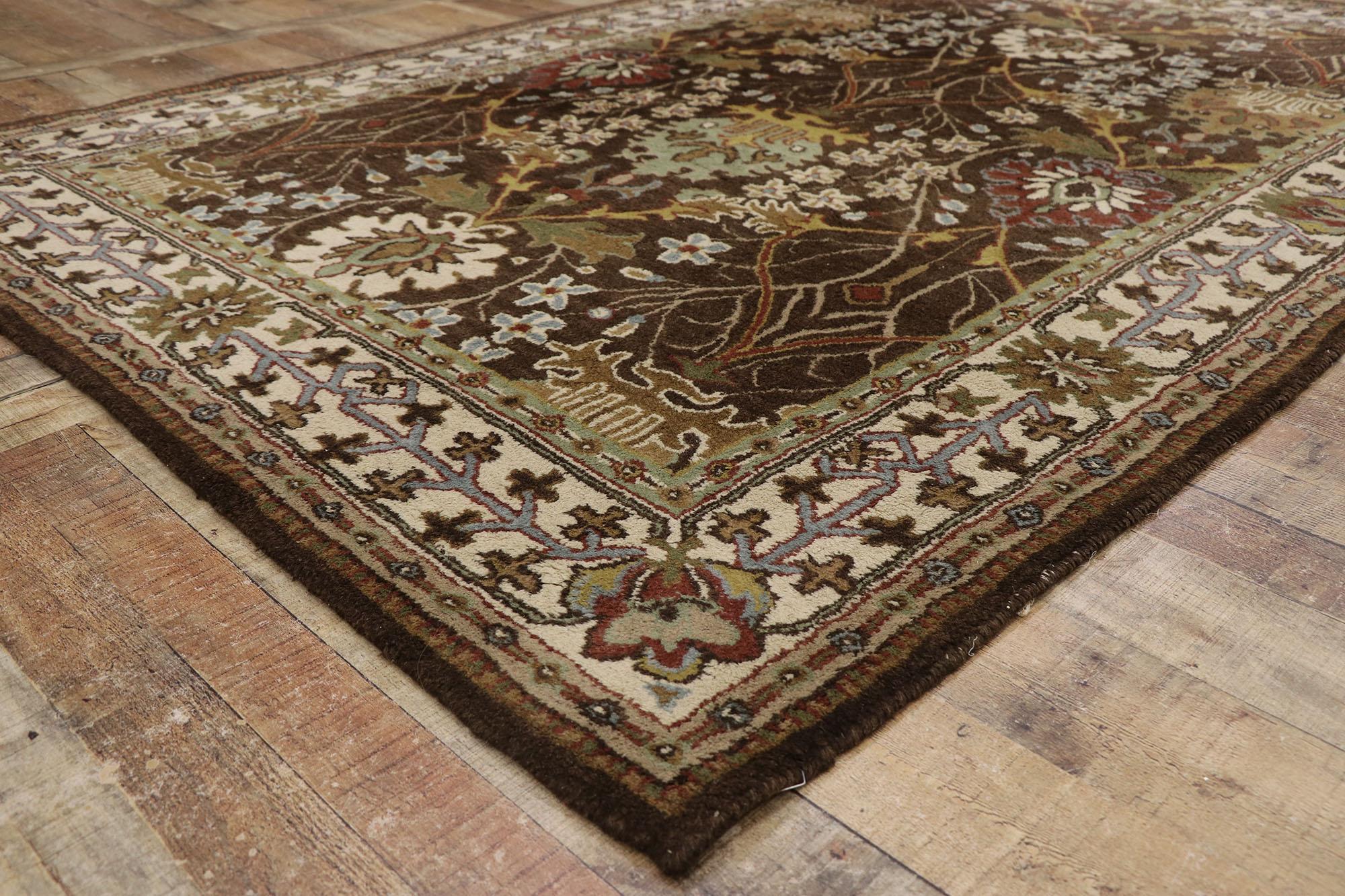 20th Century Vintage American Hooked Rug Inspired by William Morris For Sale