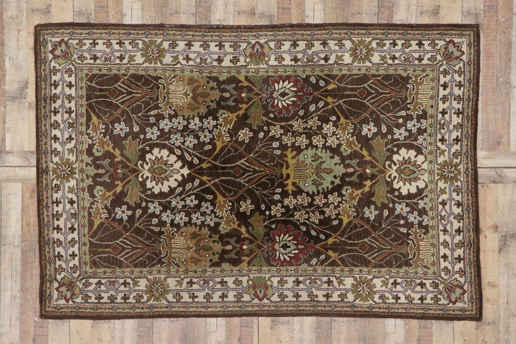 Vintage American Hooked Rug Inspired by William Morris For Sale 1