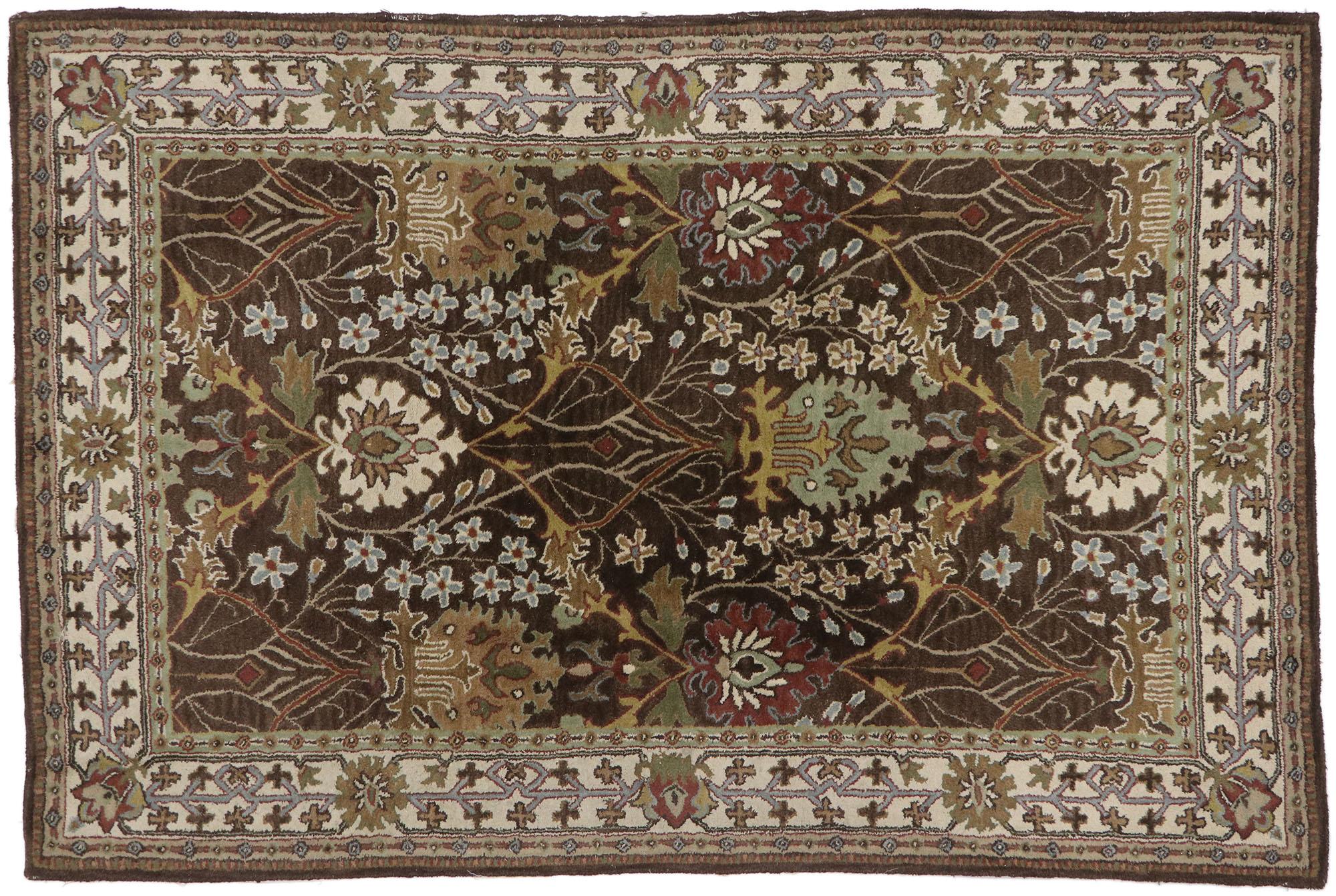 Vintage American Hooked Rug Inspired by William Morris For Sale 2