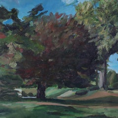 Vintage American Impressionist Oil On Canvas Landscape Painting By L. R. DeFiore