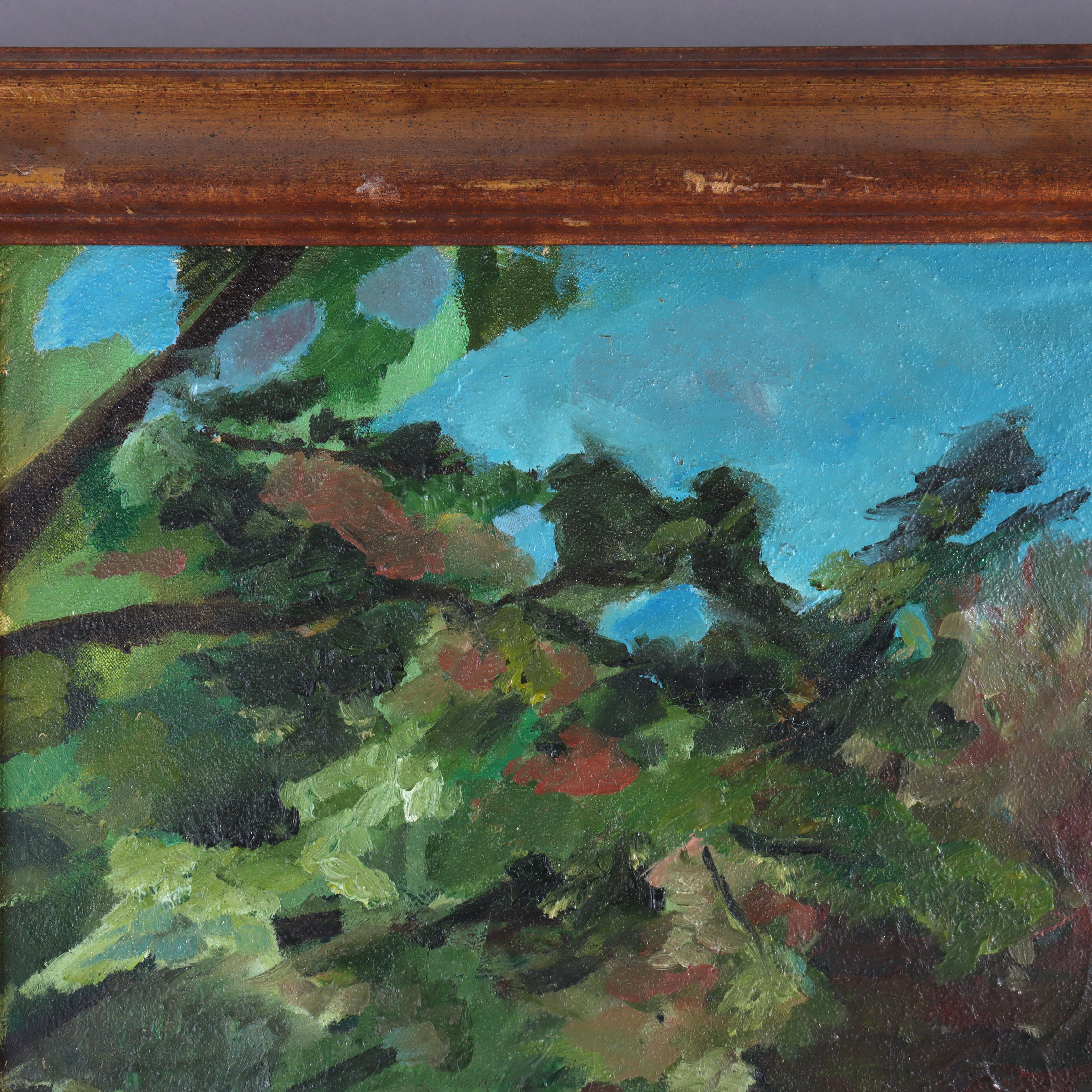 Dipinto di paesaggio su tela dell'impressionismo americano d'epoca di I.L.A. DeFiore in vendita 1