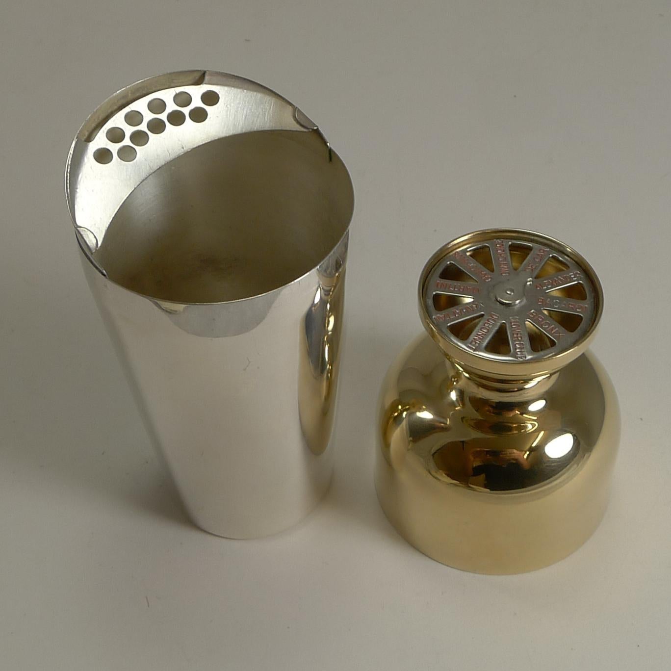 Vintage American Individual Cocktail Shaker by Napier, circa 1930 In Good Condition In Bath, GB