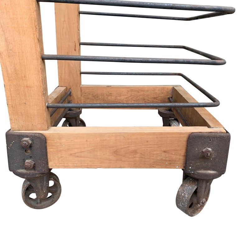 Vintage American Industrial Baker's Rack For Sale at 1stDibs