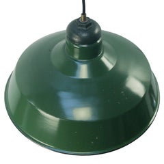 Vintage American Industrial Green Enamel Pendant Light