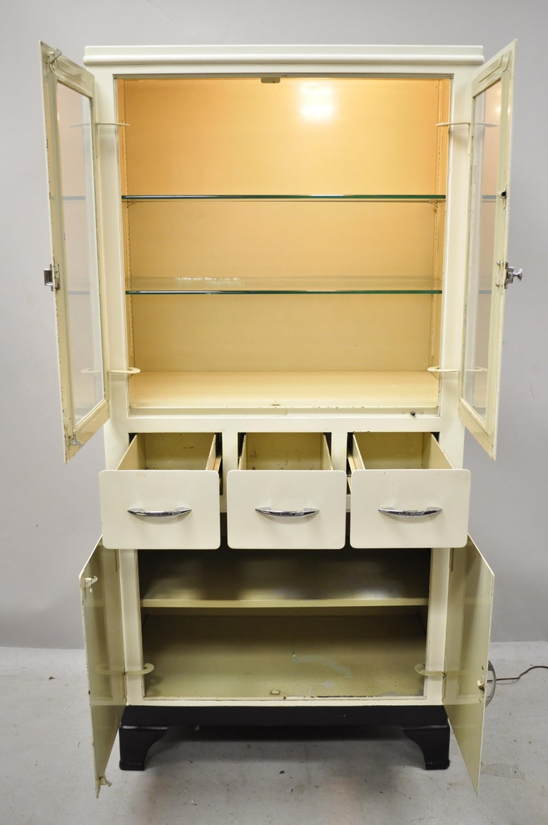 Vintage American Industrial Metal Medical Dental Display ...