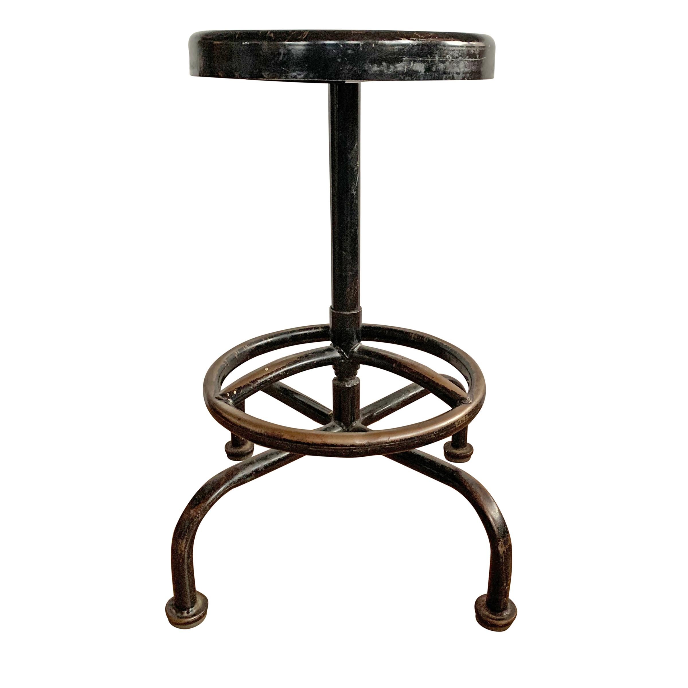 Vintage American Industrial Swivel Stool For Sale at 1stDibs