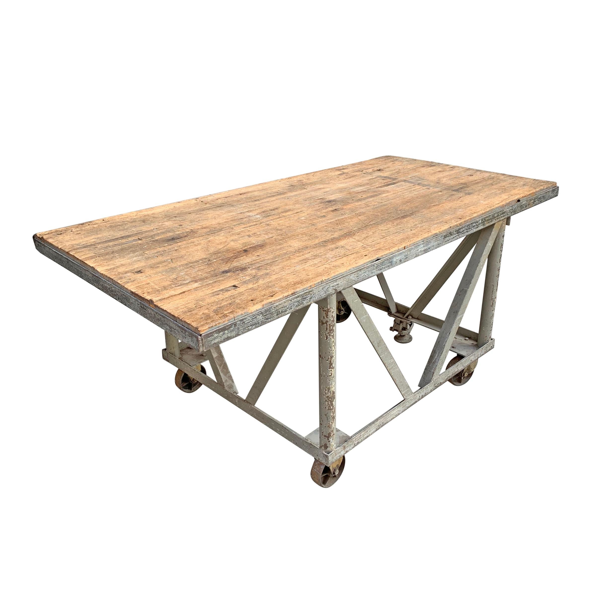 Steel Vintage American Industrial Table