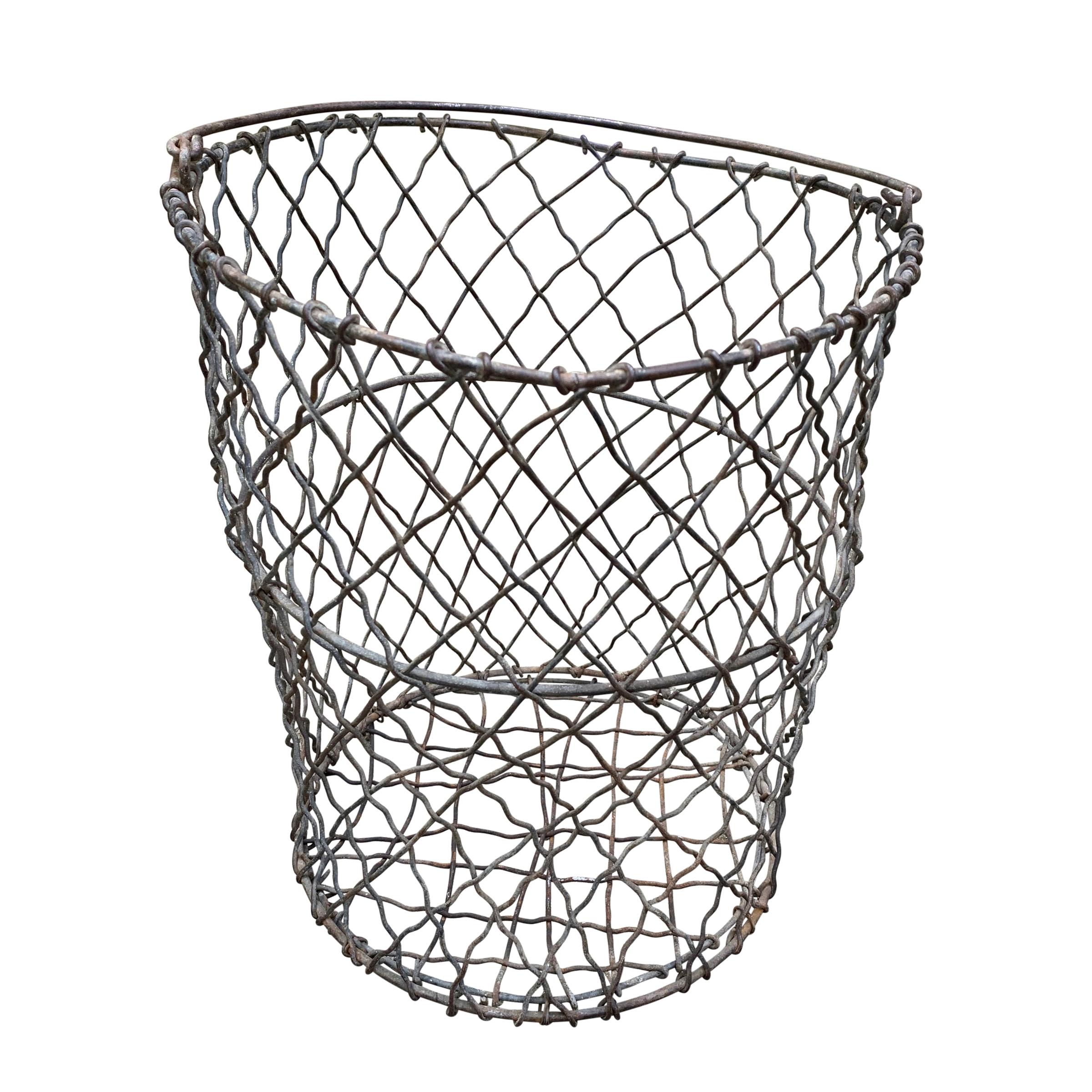 Vintage American Industrial Wire Basket at 1stDibs