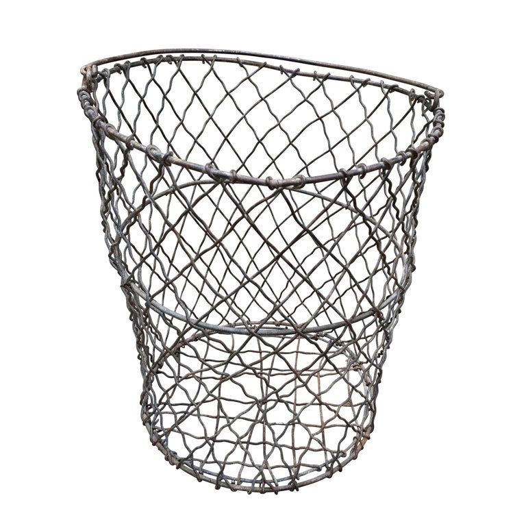 Vintage American Industrial Wire Basket at 1stDibs