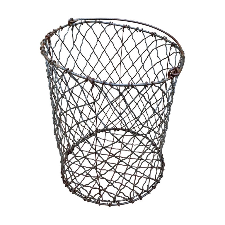 Vintage American Industrial Wire Basket For Sale At 1stdibs
