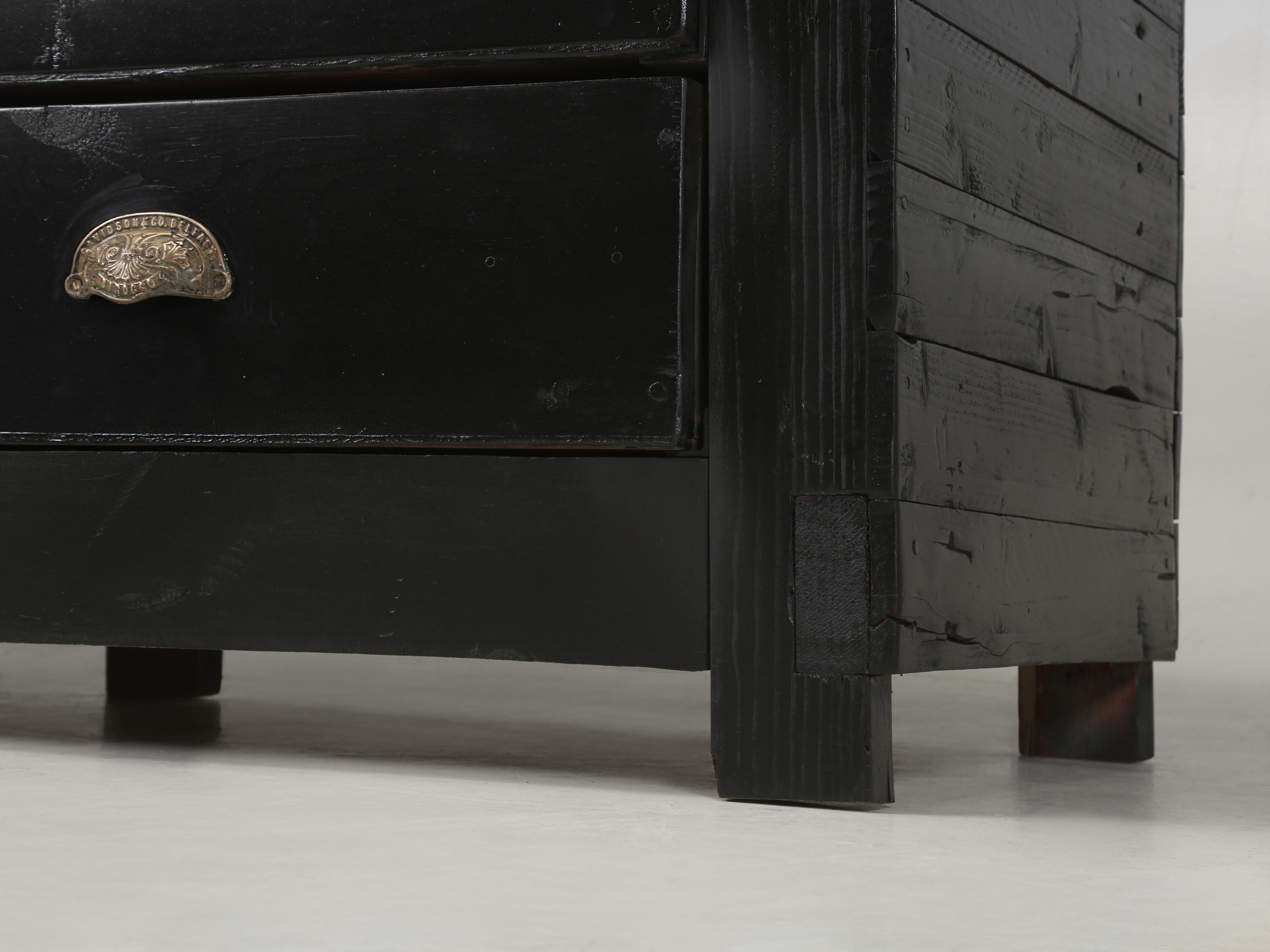Vintage American Industrial Work Table, Repurposed Butcher Block Kitchen Island For Sale 9