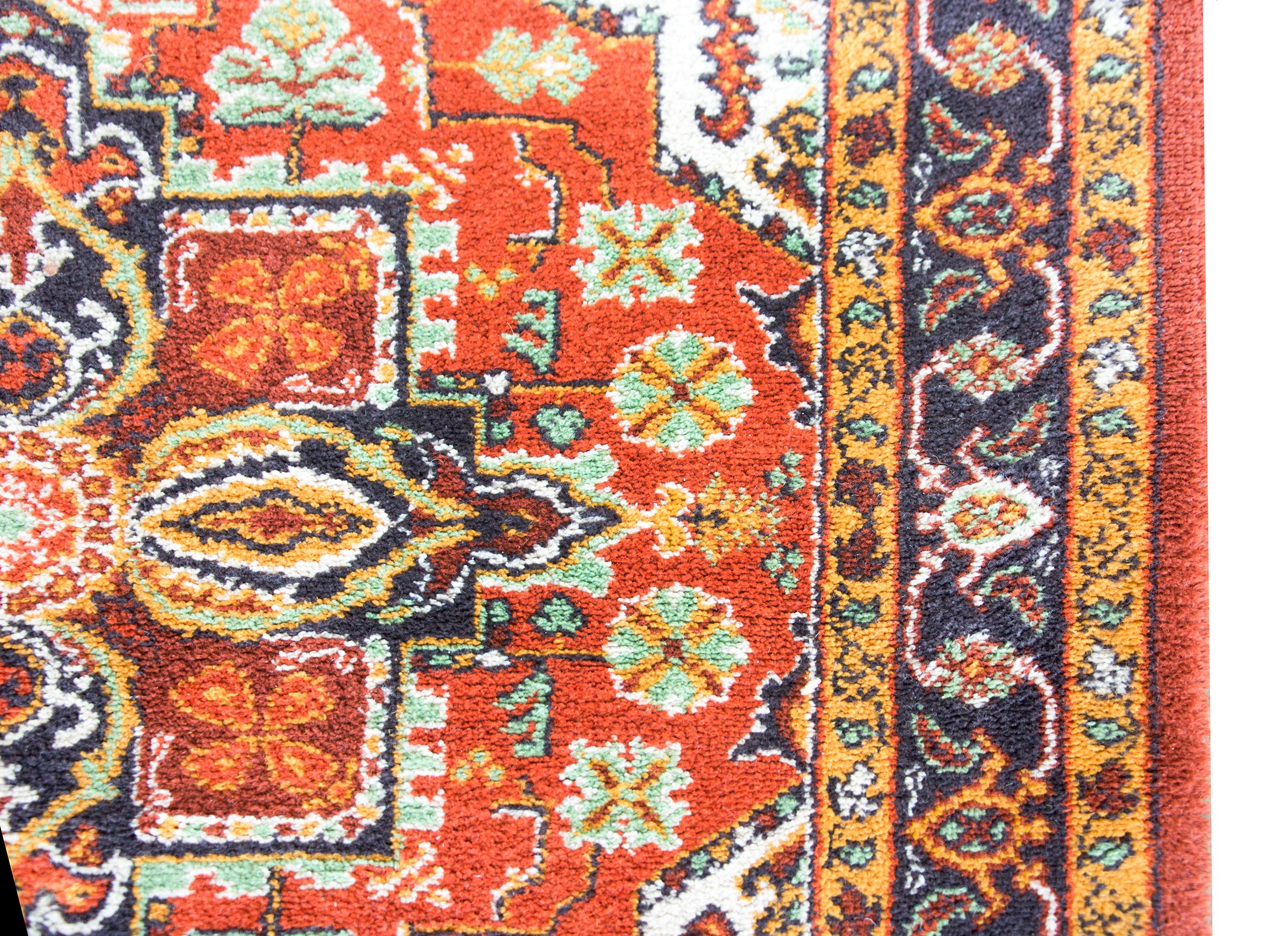 Hand-Knotted Vintage American Karistan Heriz-Style Rug For Sale