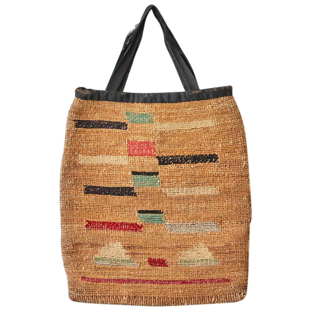 Vintage Decorative Native American Corn Husk Bag, American Late 19th-Century 